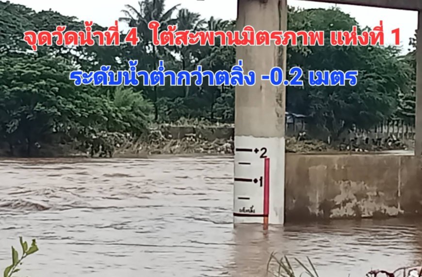 ได้ลงพื้นที่ตรวจวัดระดับความสูงของน้ำในแม่เมย